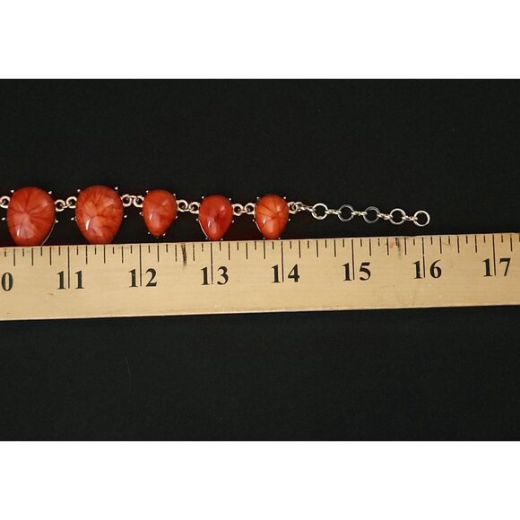 Amrita Singh Gold-Plated Necklace With Orange Resin Teardrop Shaped Faux Stones - Picture 7 of 7